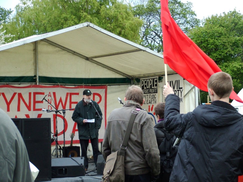 Roger Nettleship addressing May Day Rally